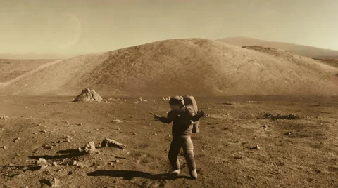 Astronaut dancing on mars Stock Footage 68412253
