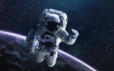 Astronaut. Deep space image, science fiction fantasy in high resolution ideal Stock Photos