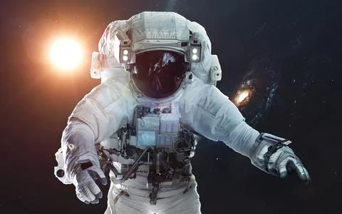 Astronaut in deep space. Symbol of space exploration. Elements of this image Stockillustratie