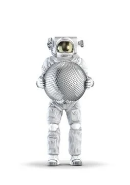 Astronaut with disco ball Illustrazione stock