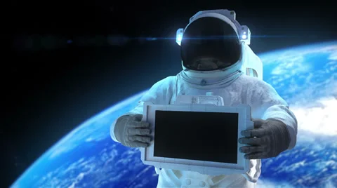 Astronaut with display Stock Footage 38502961