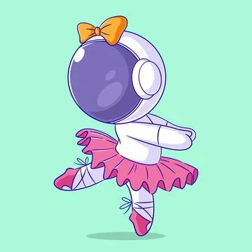 Astronaut doing ballet dance Stock Illustration