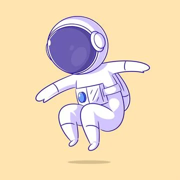 Astronaut doing a jump up Stock Illustration