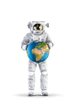 Astronaut with Earth Stock-Illustration