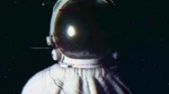 Astronaut Effects Of Noise, Glitch, And Shromatic Aberrations Stock Footage