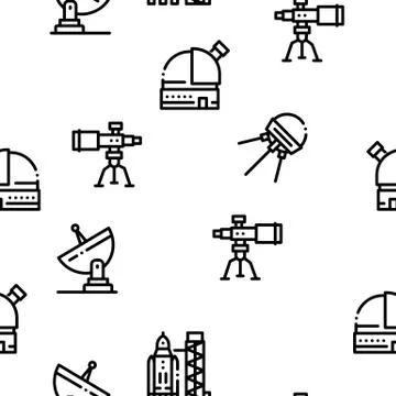Astronaut Equipment Seamless Pattern Vector Stockillustratie