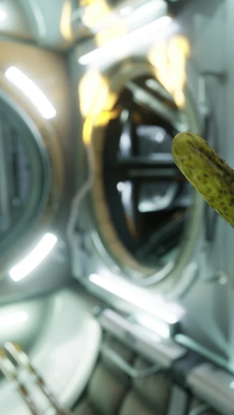 Astronaut examines alien plant specimen in spaceship laboratory during mission Stock Footage 336576472