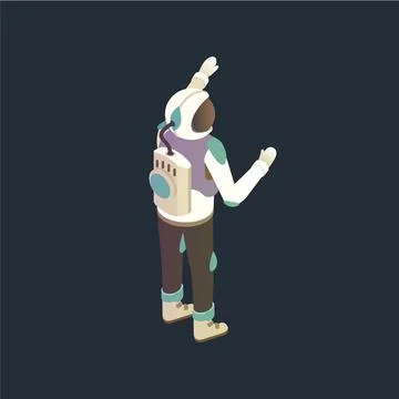 Astronaut explorer in spacesuit. 库存插图