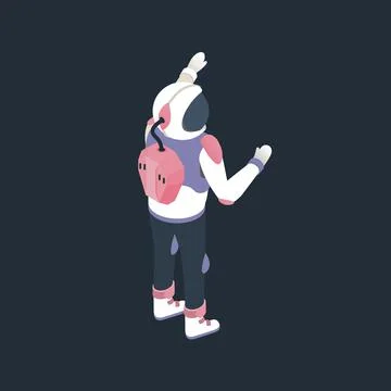 Astronaut explorer in spacesuit. Stock Illustration