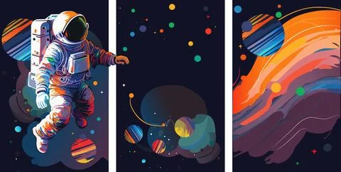 Astronaut explores space being desert planet Illustrazione stock