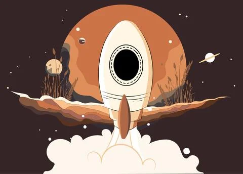 Astronaut explores space being desert planet Stockillustratie