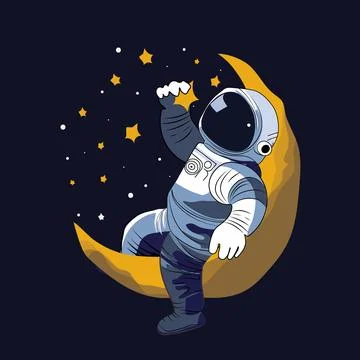 Astronaut explores space being desert planet Stockillustratie