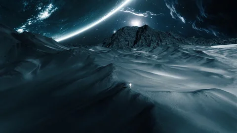 Astronaut Exploring Unknown Alien World Stock Footage 327525189