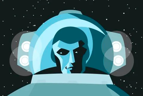 Astronaut face Stock Illustration