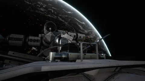 The astronaut faces a problem in Zero gravity Video stock 260670456