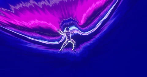Astronaut falling into a black hole in mind-bending journey through space. 3D Stock Footage 234835456