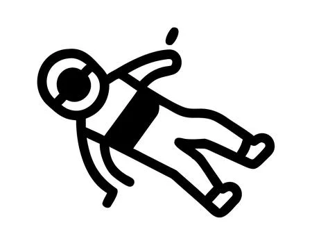 Astronaut Falling Down into the Deep Void of Outer Space Stock Illustration