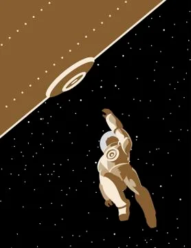 Astronaut falling from lock dock Stock Illustration