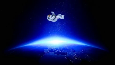 Astronaut Falling On Space 4K. Stock Footage 152250529