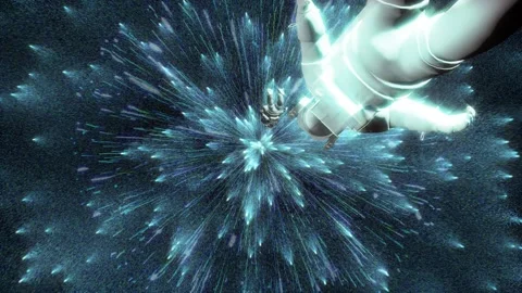 Astronaut falling in space and exploding stars. Space exploration concept. Stock Footage 159468580