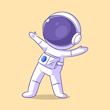 The astronaut feels happy inside Stock Illustration