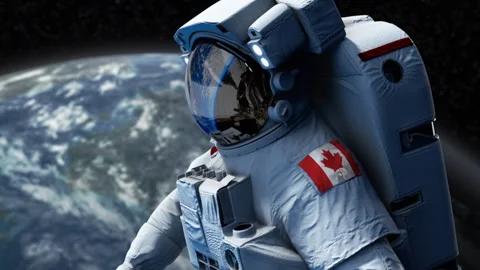 Astronaut-Flag-Arm-Canada Vidéo 307290726