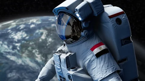 Astronaut-Flag-Arm-Egypt 動画素材 307290896