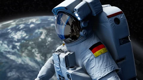 Astronaut-Flag-Arm-Germany Stock Footage 307291016