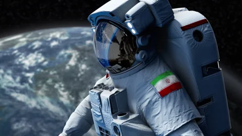 Astronaut-Flag-Arm-Iran Stock Footage 307292183