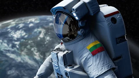 Astronaut-Flag-Arm-Lithuania 動画素材 307292315