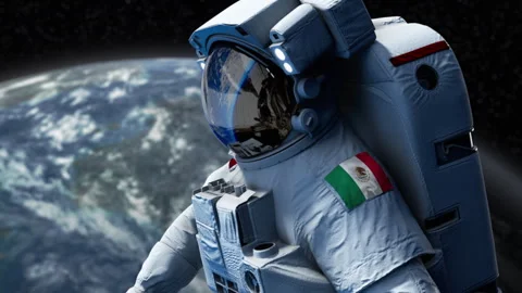 Astronaut-Flag-Arm-Mexico 動画素材 307292527