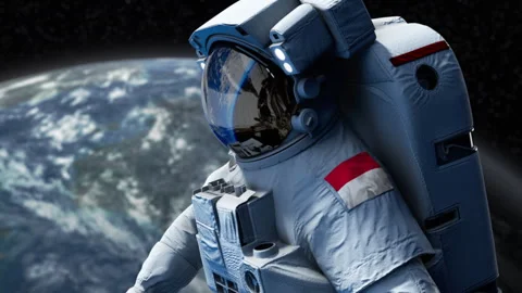 Astronaut-Flag-Arm-Monaco Stock Footage 307137055