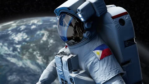Astronaut-Flag-Arm-Philippines Stock Footage 307292731