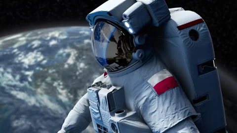 Astronaut-Flag-Arm-Poland Stock Footage 307292733
