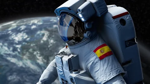 Astronaut-Flag-Arm-Spain 動画素材 307293558
