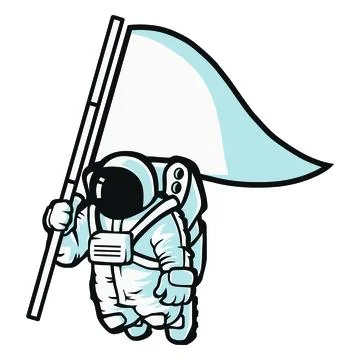 Astronaut with flag illustrative vector design Stock Illustration