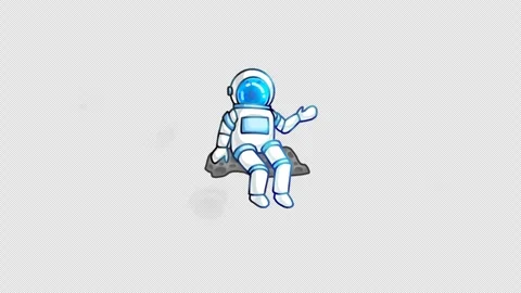 An astronaut flies on a rock in space Stock Footage 297561918