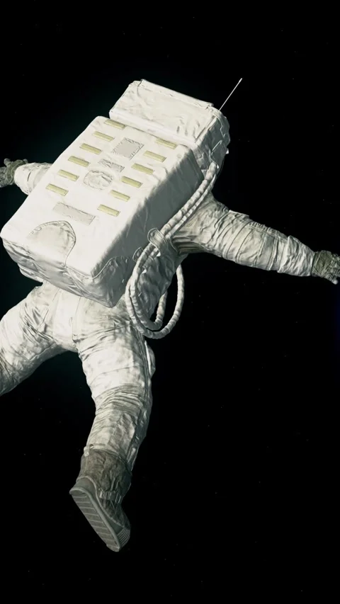 Astronaut flies in space around the Mars. Spacewalk. Seamless loop. Video stock 311979561