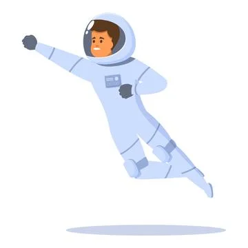 Astronaut floating in space and reaching for something Stock Illustration