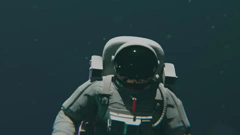 An astronaut floating in space Stock Footage 253573778