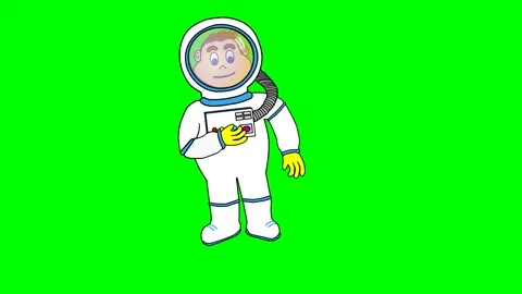 Astronaut floating space galaxy talking, green screen Stock Footage 289213160