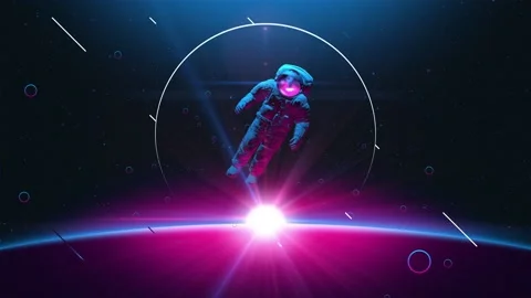 An astronaut floating in space loop Stock Footage 234266733
