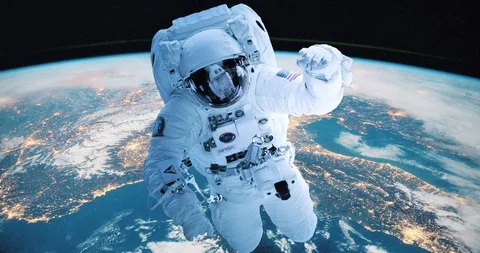 Astronaut Fly Space Stock Footage 106915748