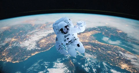 Astronaut Fly Space Stock Footage 106916136