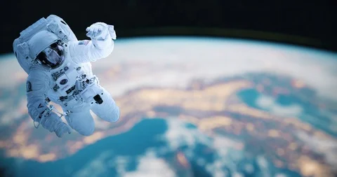 Astronaut Fly Space Stock Footage 106916971
