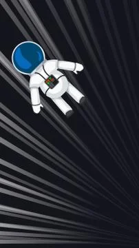 Astronaut flying on light speed Stock Illustration