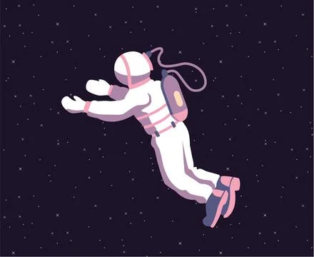 Astronaut flying in the space Stock Illustration