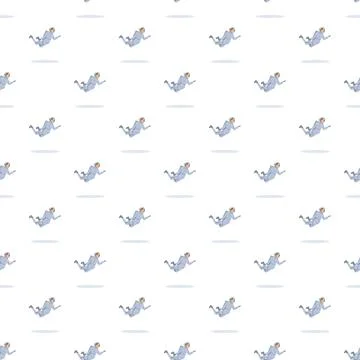 Astronaut flying in space seamless pattern background Stock Illustration