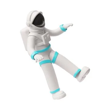 Astronaut flying in space zero gravity vector 3D cartoon plastic style Stock Illustration