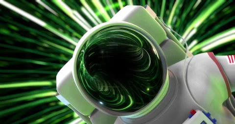 An Astronaut Flying Through Space Inside Of Colorful Black Hole Stock Footage 252141514